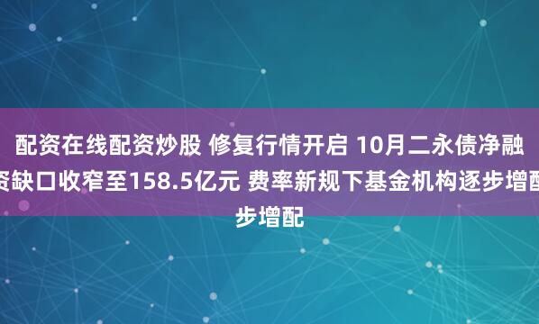 配资在线配资炒股 修复行情开启 10月二永债净融资缺口收窄至158.5亿元 费率新规下基金机构逐步增配
